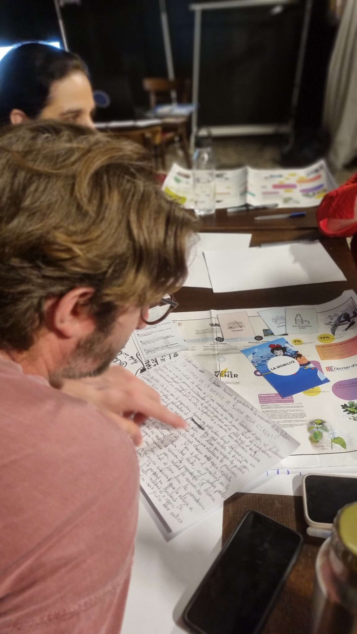 Temps d’écriture collaborative pendant l’atelier